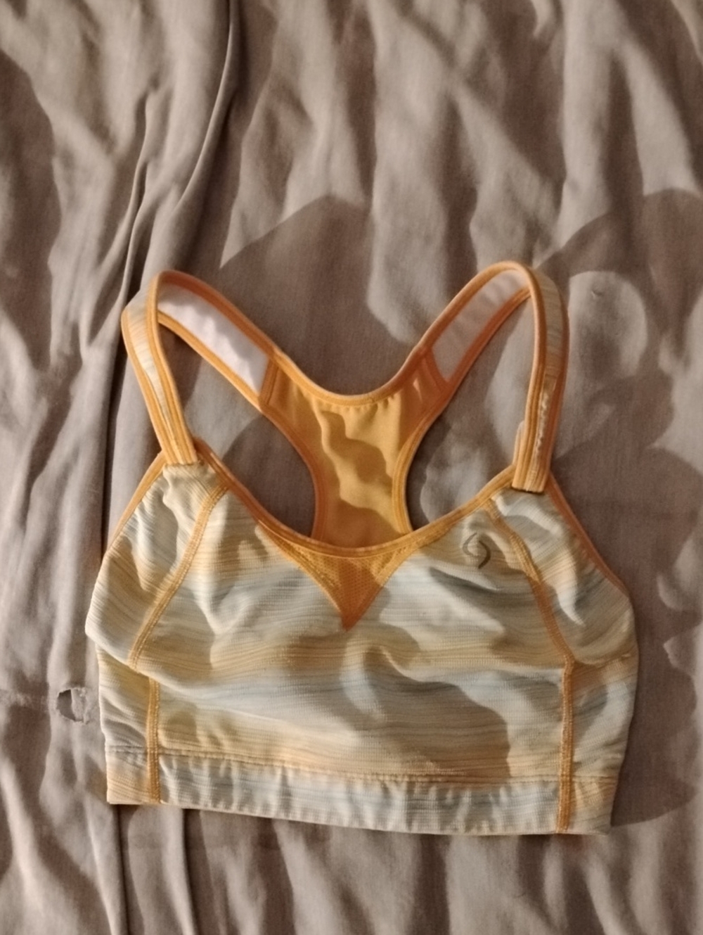 Moving Comfort Yellow Strappy Racerback Sports Bra